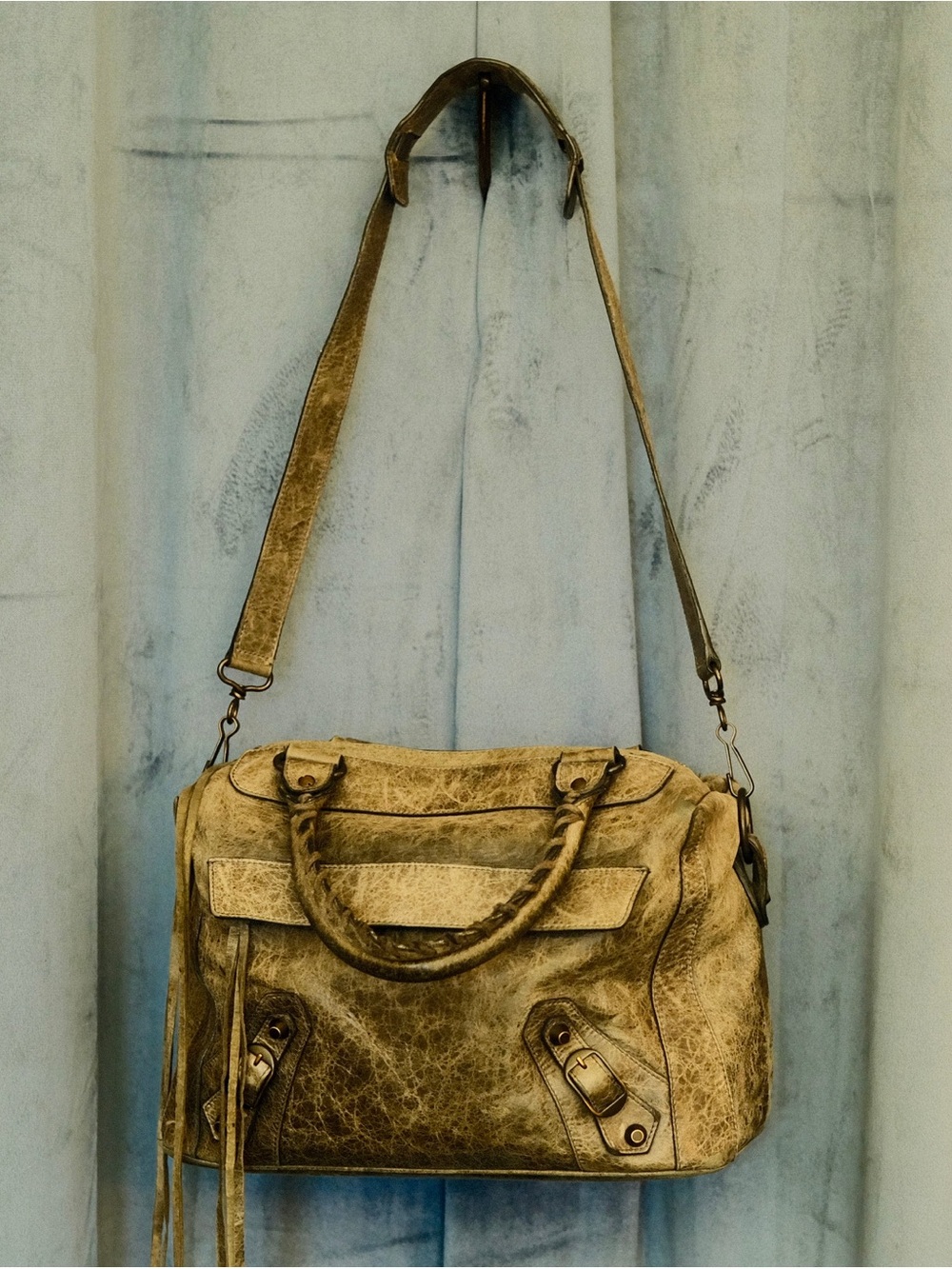 Balenciaga City 2way Leather Shoulder Bag Gray